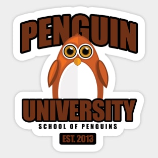 Penguin University - Brown Sticker